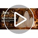 Halloween Ghost Decorations Indoor 3 Pack with Warm White Lights - Witch Hat Lamp & Candlesticks