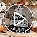 Ghost Halloween Table Decor Set - Wooden Whimsical Spooky Indoor Halloween Decoration with Boo Variation