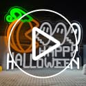 Halloween Neon Sign Dimmable Pumpkin Ghost Neon Window Lights - PumpkinEatingGhost
