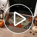 Halloween Pumpkin Welcome Door Mat 30x17 Inch - Non-Slip Indoor Outdoor Rug - Variation of Halloween-02