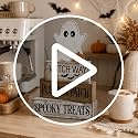 Halloween Ghost Decor Indoor - Witch Variation Farmhouse Tiered Tray Decorations