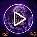 Purple Pumpkin Halloween Wreath with Lights - 15.7 Inch Timer Decor