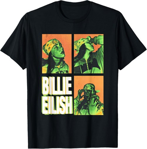 Billie Eilish Photo Squares T-Shirt - HIT ME Hard and Soft Design | Stylish & Comfortable Fit