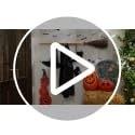 Halloween Witch Decoration Set with Wooden Broom & Accessories - Porch Decor