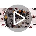 Black Halloween Artificial Flowers and Pumpkin Decor Set - Spooky Indoor Centerpieces - Variation: Black-Pumpkin