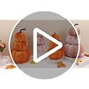 Pink Velvet Stacked Pumpkin Tower Fall Halloween Thanksgiving Home Decor - 12 Inch