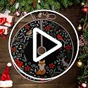 Round Ethnic Mexican Christmas Tree Skirt 36 Inch Black Rustic Holiday Decor