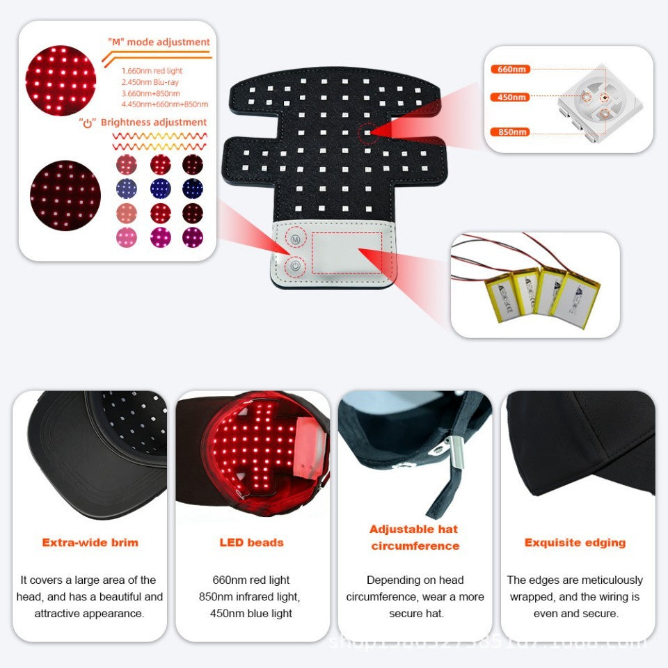 Red Light Therapy Hair Growth Cap 660nm & 850nm for Hair Loss & Regrowth