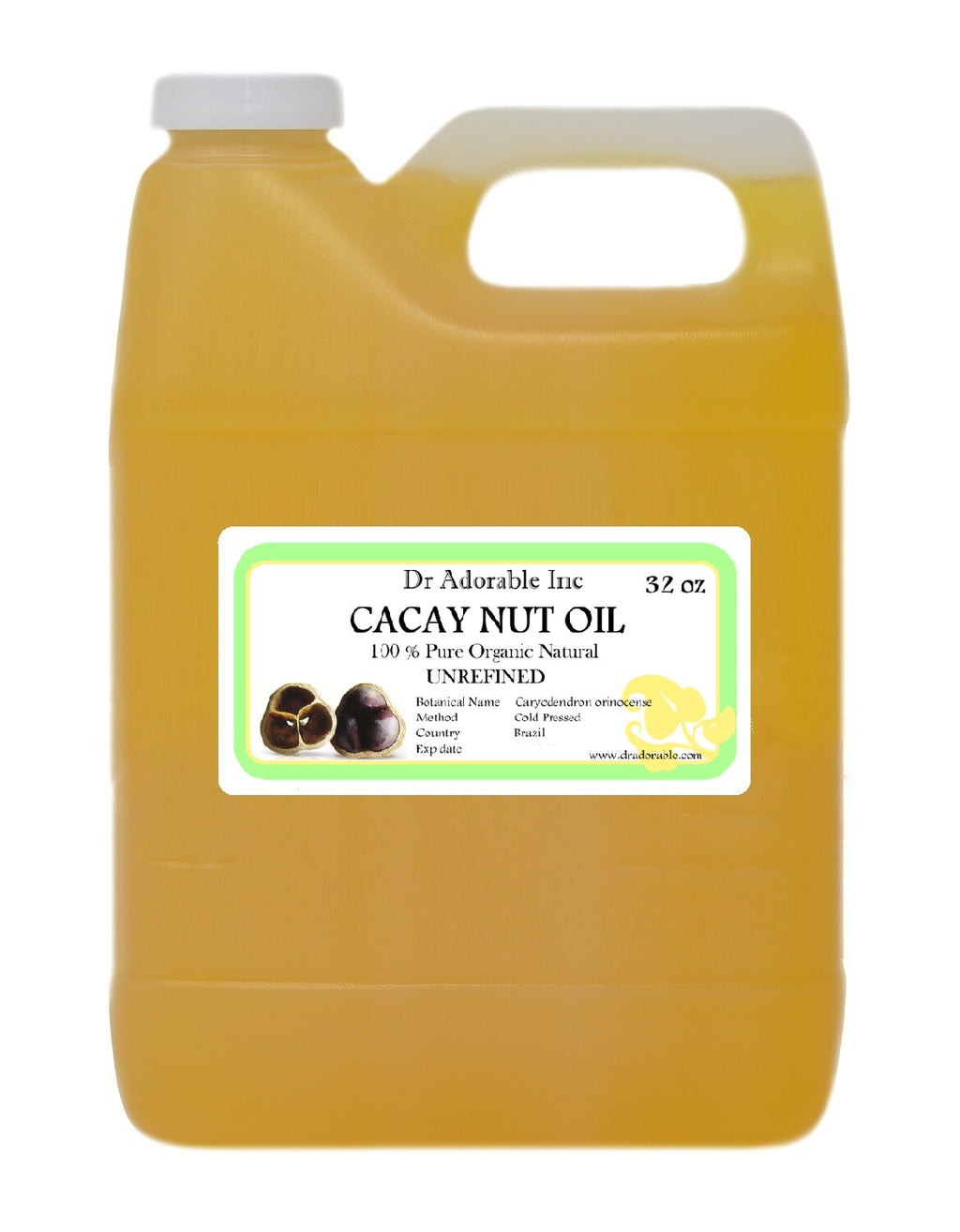 Unrefined Cacay Nut Oil for Skin Hair Body - Organic Anti-Aging Moisturizer