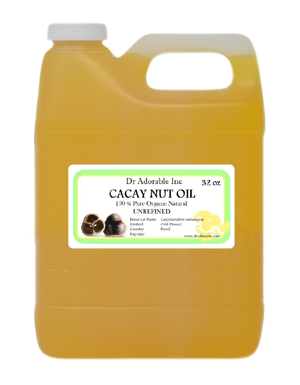 Unrefined Cacay Nut Oil for Skin Hair Body - Organic Anti-Aging Moisturizer