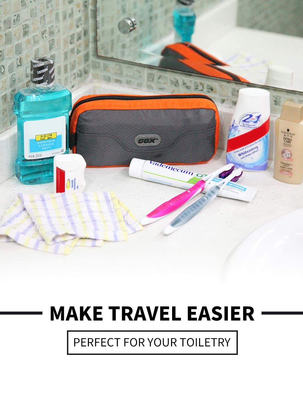 Travel Toiletry Bag Dopp Kit Case for Men – Multi Pocket, Ripstop Nylon