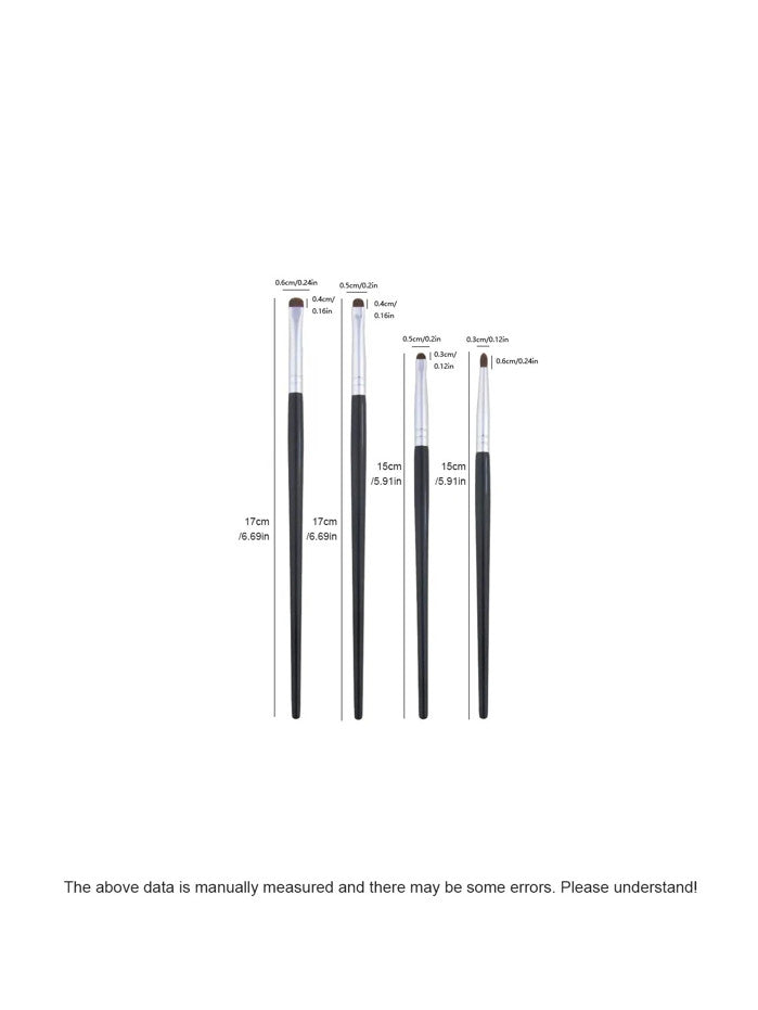 4pcs Eye Makeup Brush Set for Eyeshadow Eyeliner & Detailing