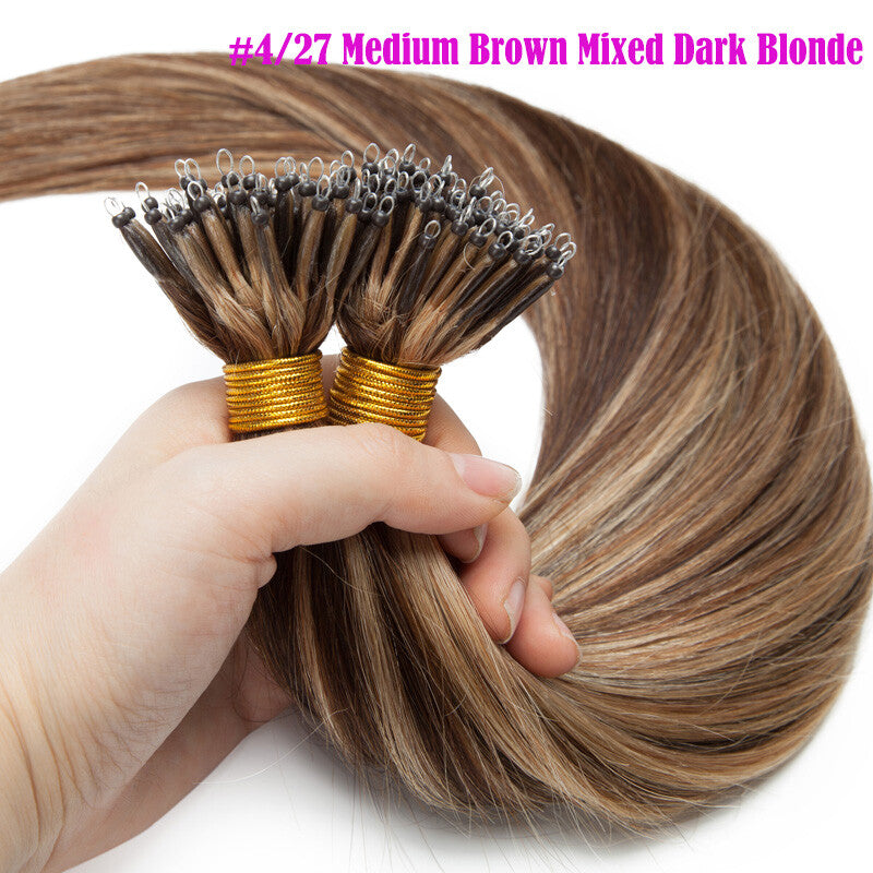 Thick Nano Ring Hair Extensions - 100% Human Hair, Microlink, Ombre
