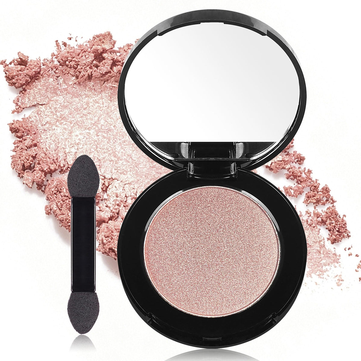 Pink Champagne Shimmer Eyeshadow with Mirror - Long Lasting 1.16 oz