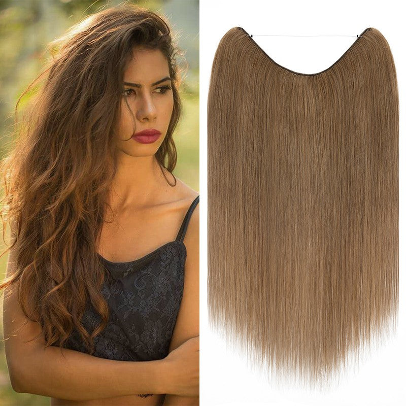 Remy Human Hair Clip-In Extensions with Invisible Wire & Clips - Thick, Natural Look