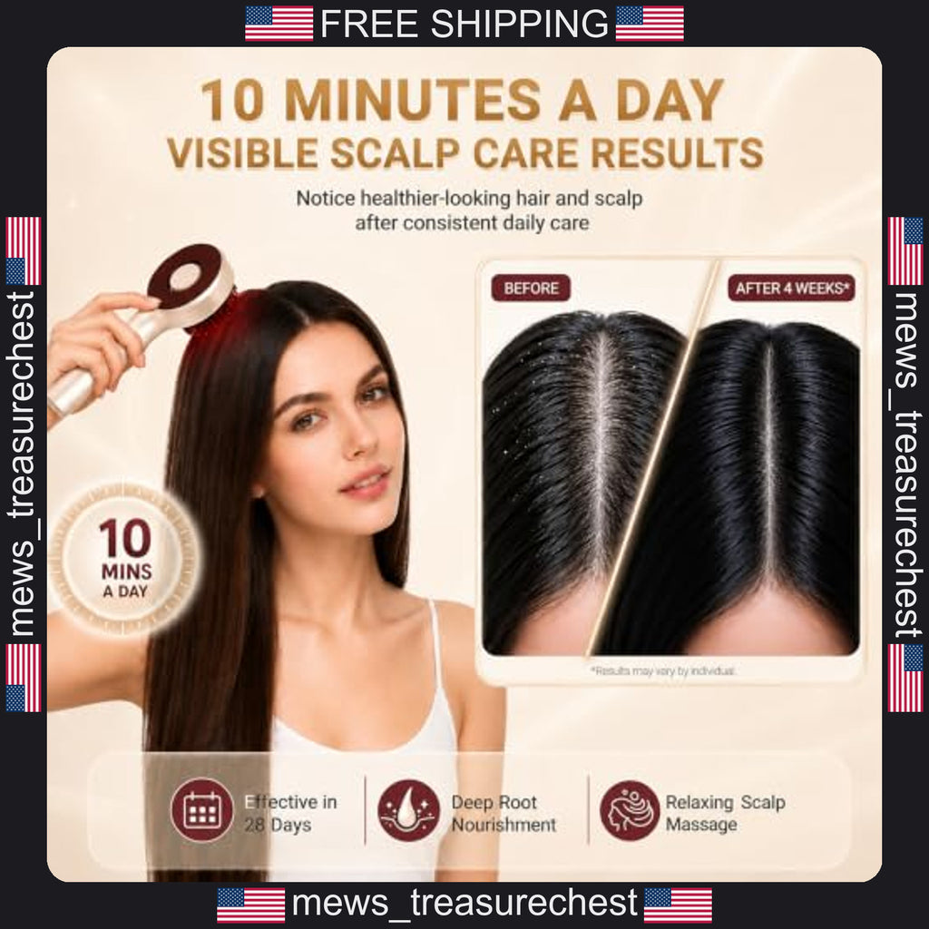 Electric Scalp Massager & Hair Oil Applicator Waterproof 3-in-1