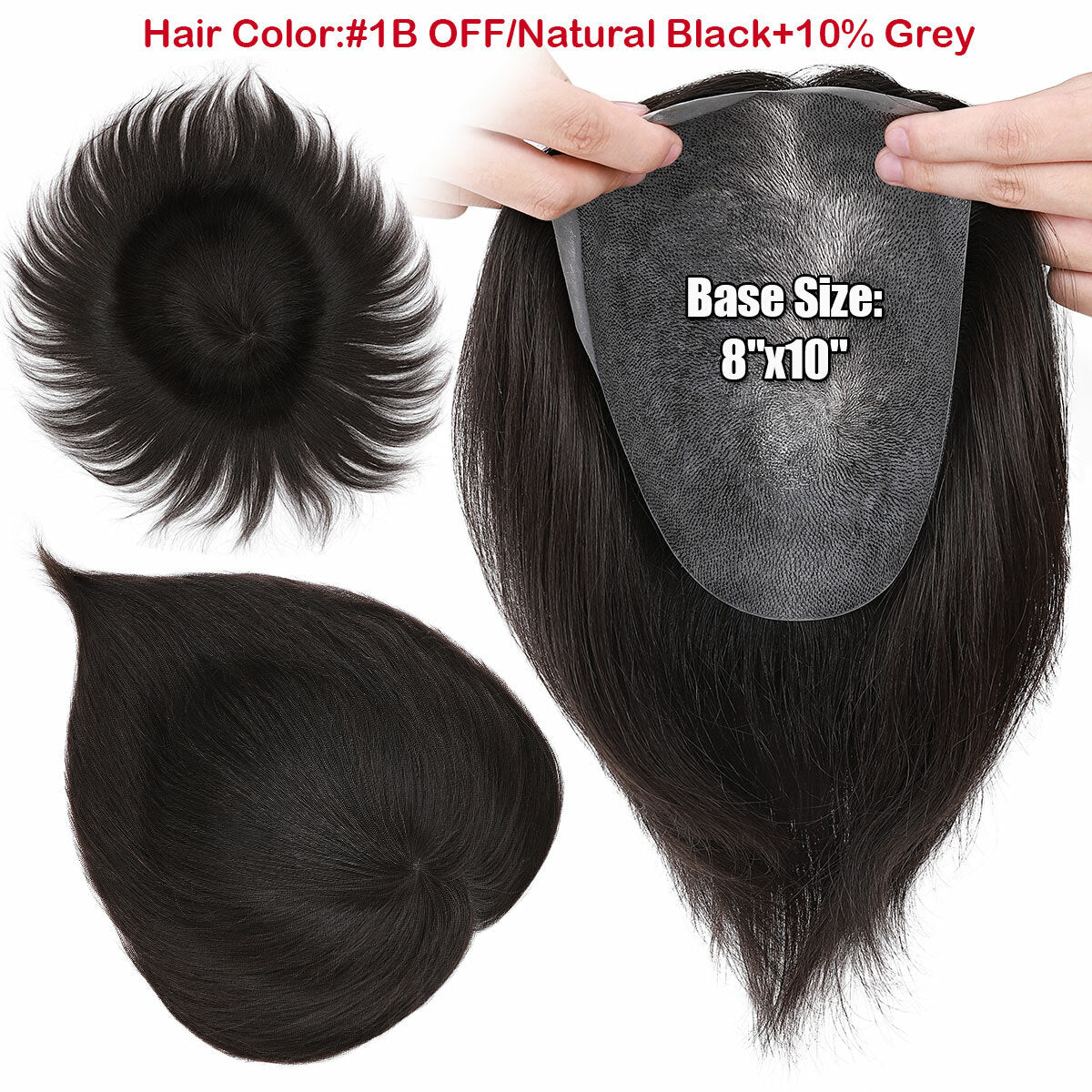 Men's Human Hair Toupee Wig Replacement System - Natural Look & Comfortable Fit