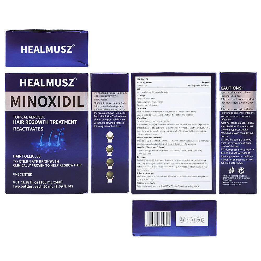 Men's Hair Regrowth Treatment with Minoxidil 5% - 4 Pack, 4 Month Supply