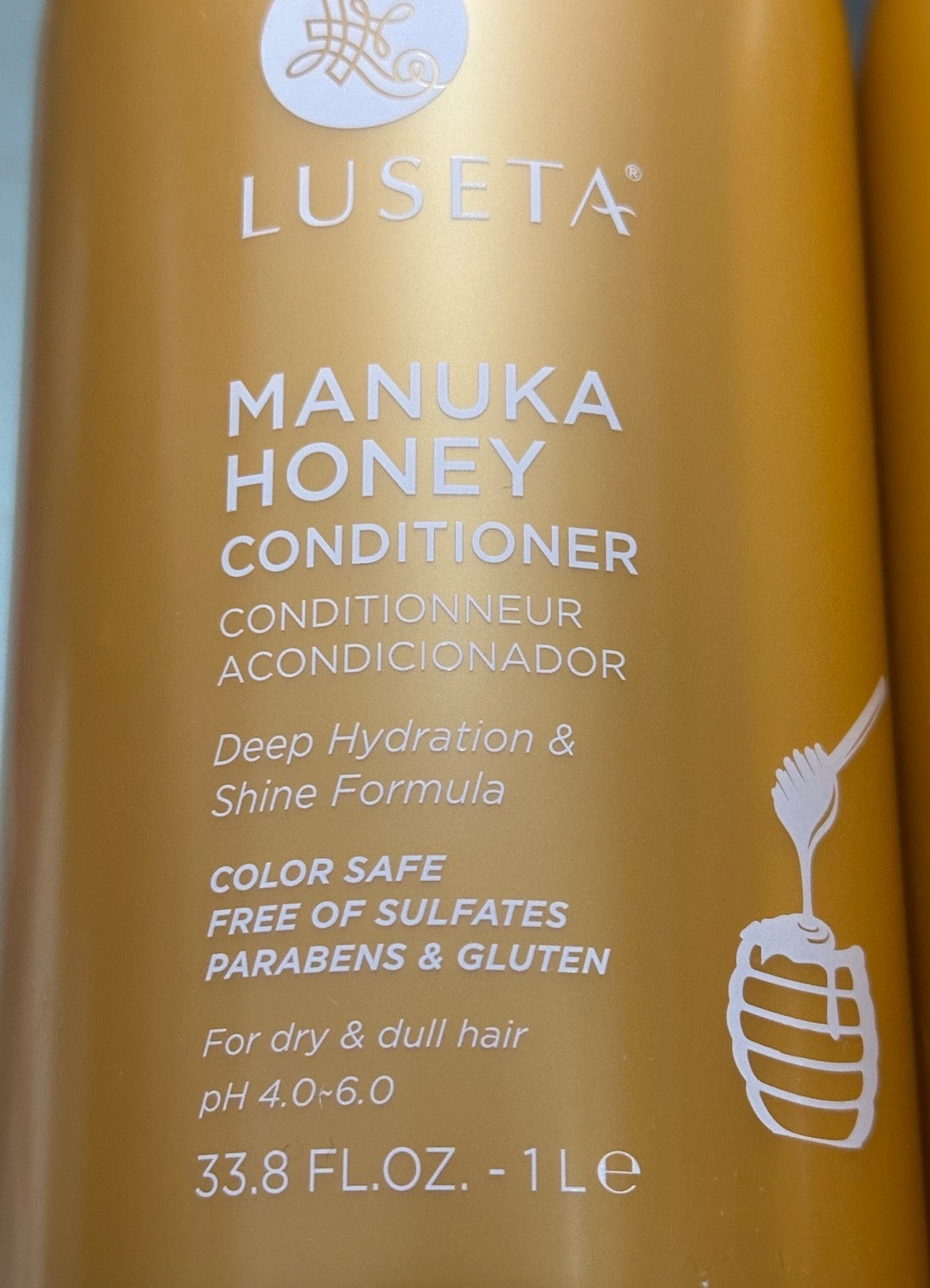 (2-Pack) Luseta Manuka Honey Deep Hydration Conditioner for Dry Hair - Natural & Sulfate-Free