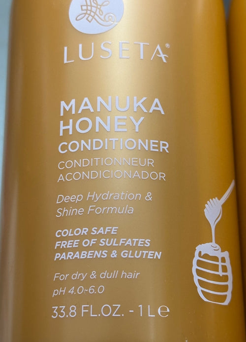 (2-Pack) Luseta Manuka Honey Deep Hydration Conditioner for Dry Hair - Natural & Sulfate-Free