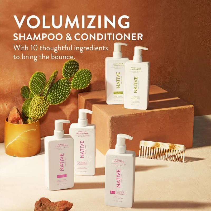 Native Strengthening Shampoo & Conditioner Set for All Hair Types - Sulfate & Dye Free