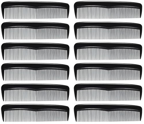 12 Pack Pocket Beard & Mustache Combs - Durable 5-Inch Unbreakable Hair Grooming Tools for Men