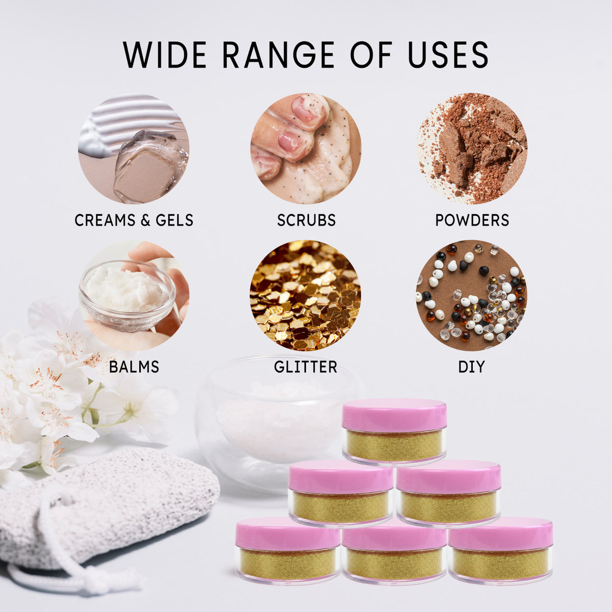 100 Pcs 10G/10ML Clear Plastic Sample Jars with Pink Lids – Cosmetic Storage