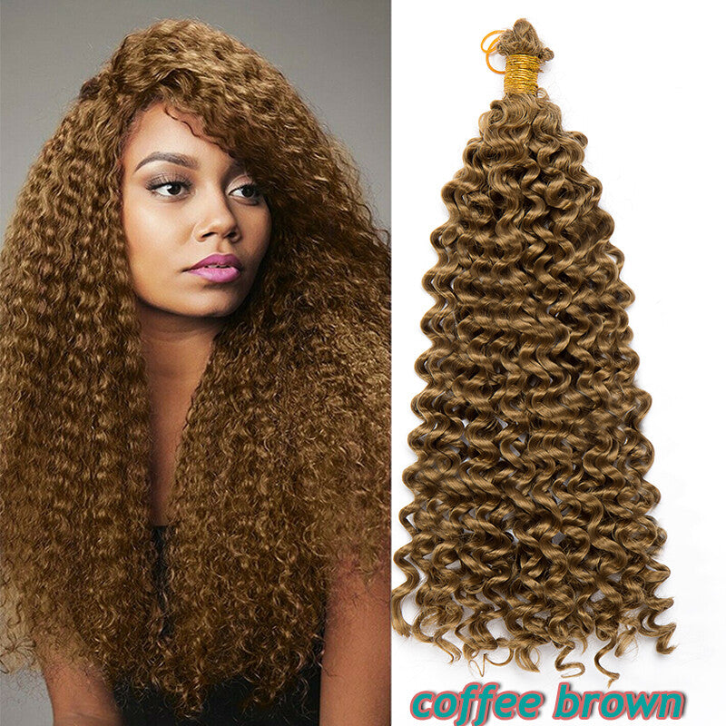 14-Inch Water Wave Crochet Hair Extensions for Black Women - Synthetic Braids