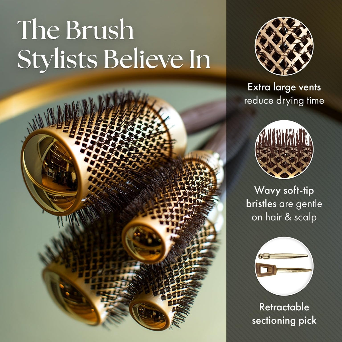 NanoThermic Ceramic Ion Round Hair Brush - Professional Blowout Tool
