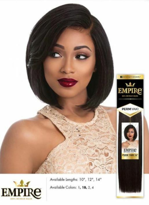 Human Hair Perm Weave 14-Inch Yaki Textured Hair Extension - All Colors