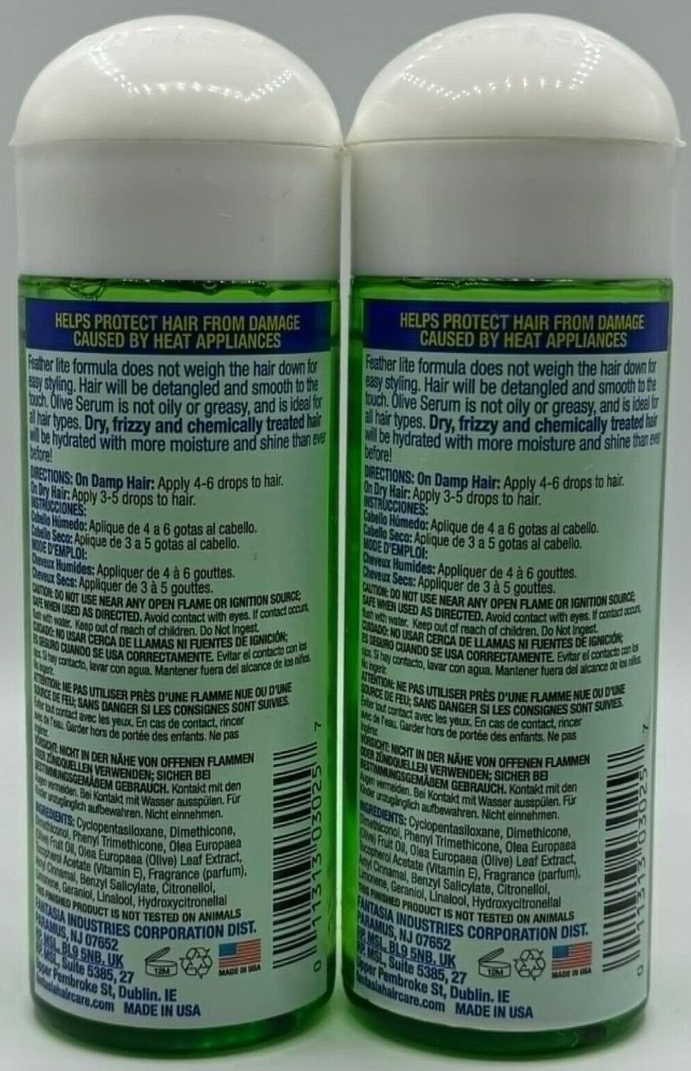 Olive Moisturizing Hair Serum 2-Pack - Shine & Repair for Dry Damaged Hair