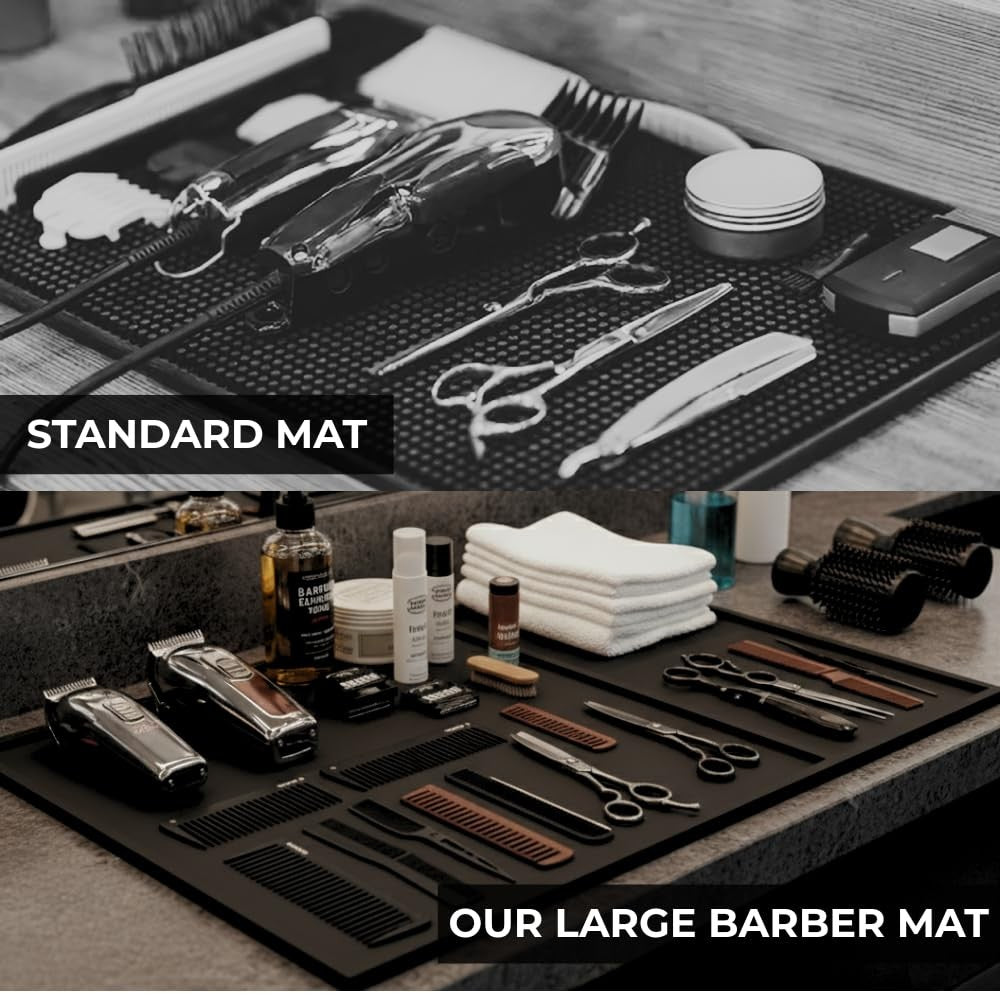 Extra Large Barber Mat 20x14 Inch Professional Anti-Slip Workstation Rubber Mat