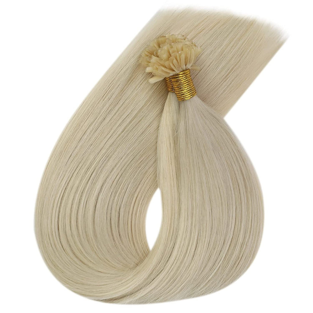 Keratin Bonded Hair Extensions U-Tip Platinum Blonde 26 Inch 100 Strands