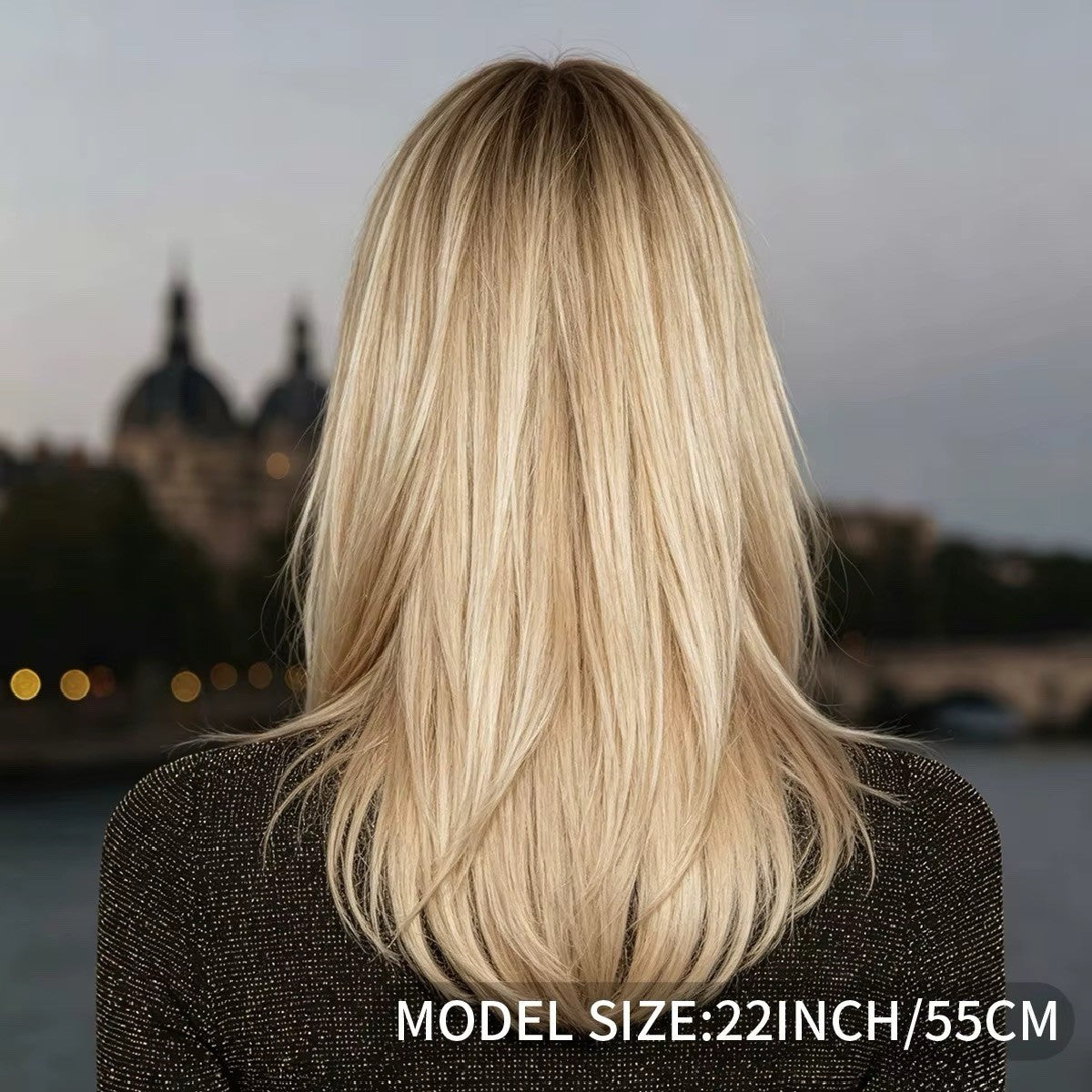 Blonde Wig with Bangs - 22 Inch Halloween Costume Wig for TikTok Baddies