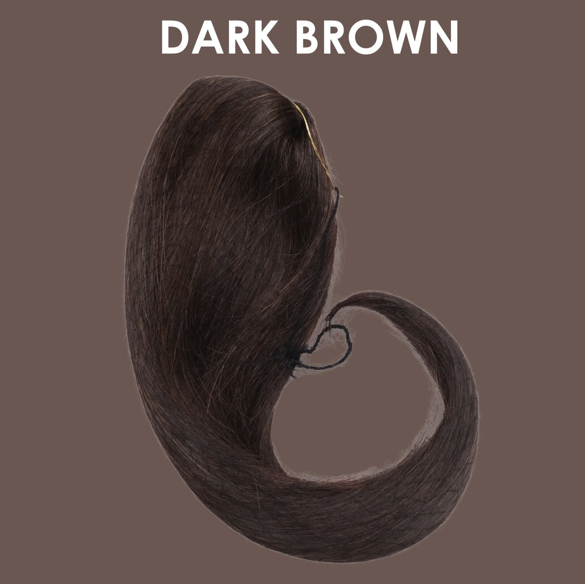 10-Inch Dark Brown Ponytail Extension with Wire Attachment - Synthetic Hair