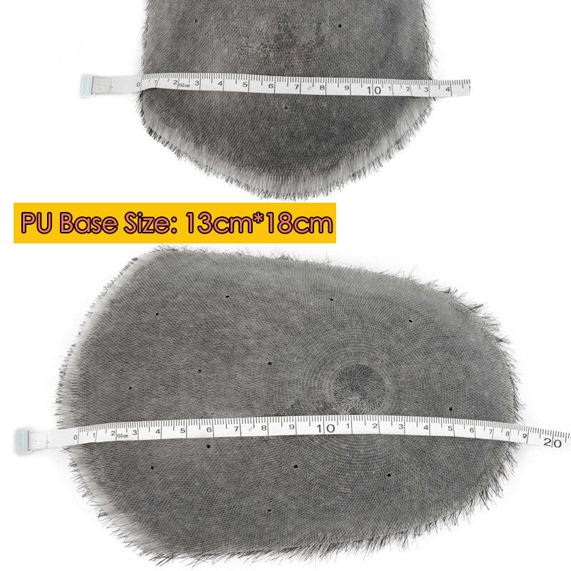 Mens Thin Skin PU Toupee for Hair Loss Replacement - Short Buzz Cut System 5x7