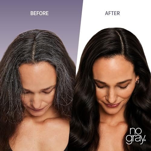 Dark Brown Permanent Hair Color Shampoo - No Gray, 8.45 oz, Easy & Nourishing