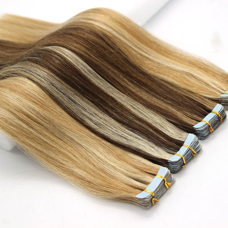 Tape in Hair Extensions 100% Remy Human Hair Balayage Ombre Long & Thick