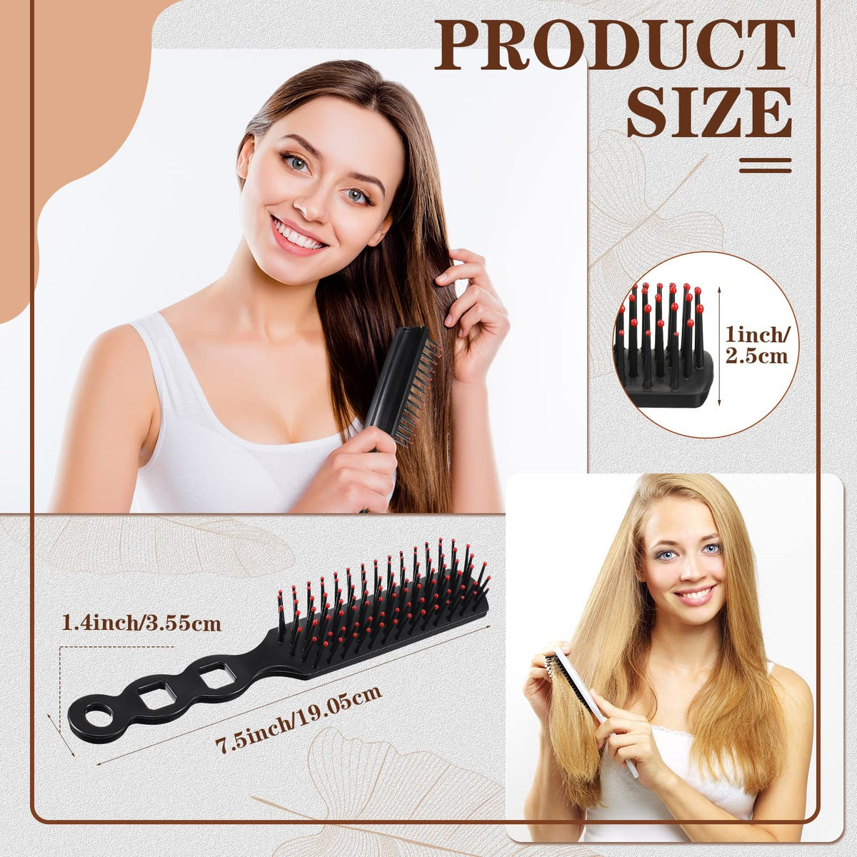 200 Pcs Detangling Hair Brushes for Curly Wavy Hair - Individually Wrapped