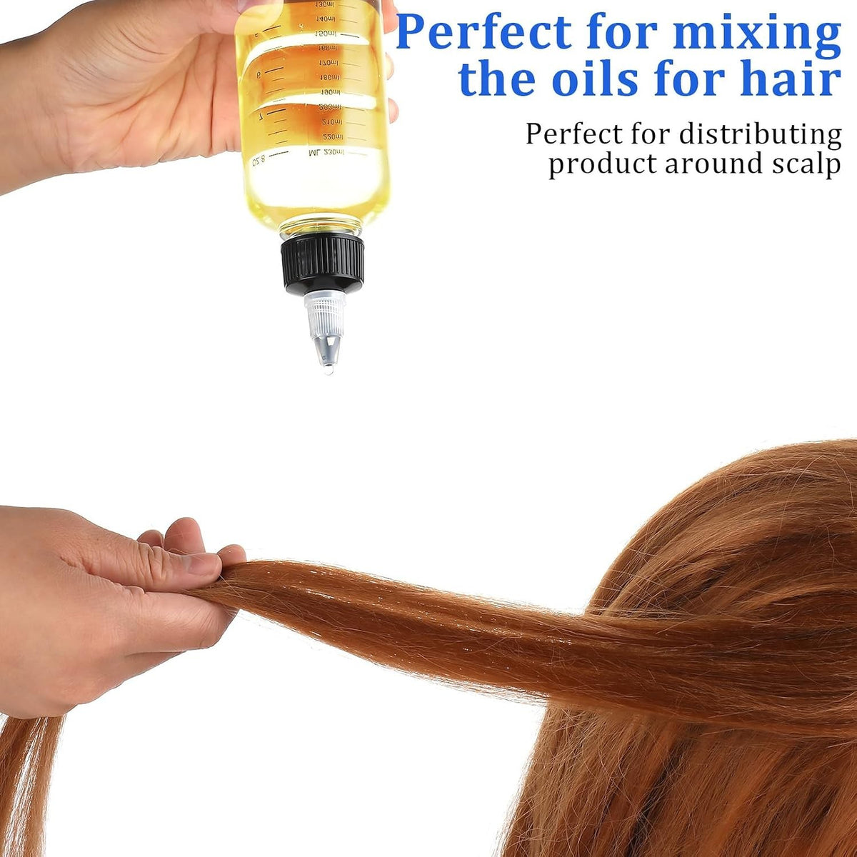 8.5oz Transparent Hair Dye Applicator Bottle with Graduated Scale – Leak-Proof, Professional-Grade Squeeze Bottle