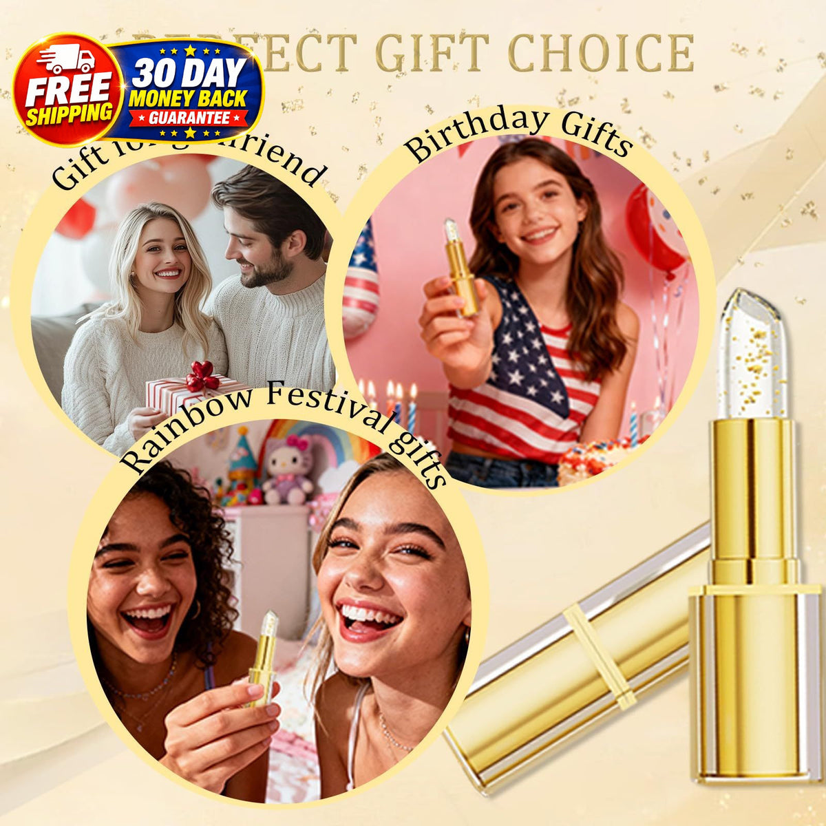 Color Changing Lipstick for Mature Lips - PH Responsive, Long-Lasting Moisturizer
