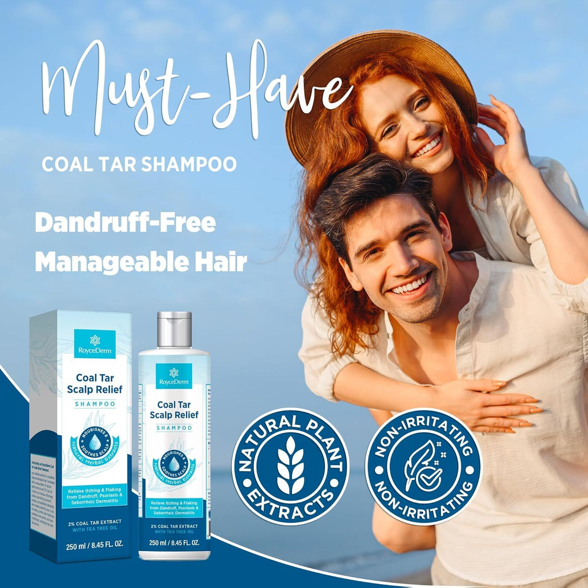 Extra Strength Coal Tar Dandruff Shampoo with Tea Tree Oil for Scalp Relief