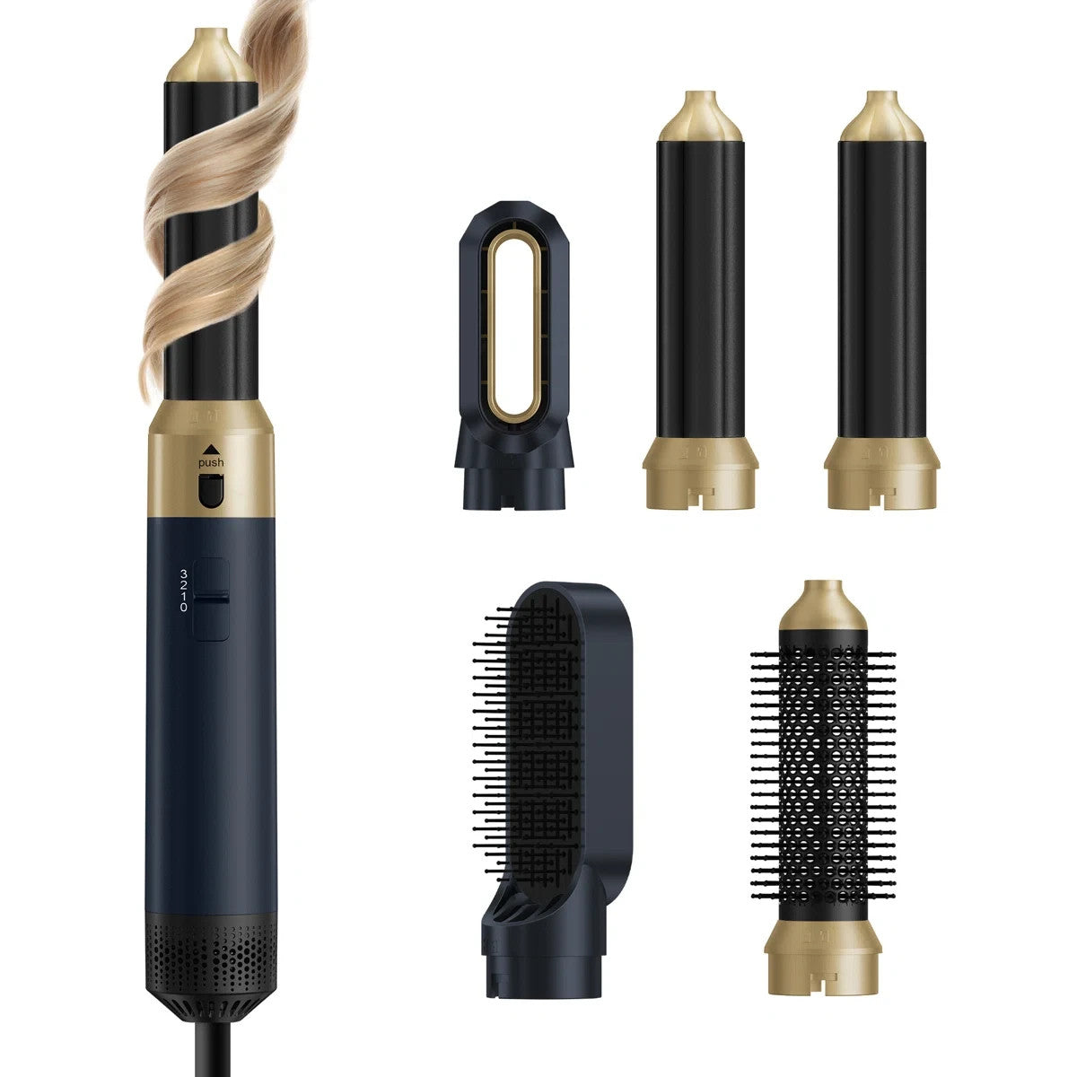 Multi-Function Hair Dryer Styler Brush with 5 Attachments - Salon Styling at Home