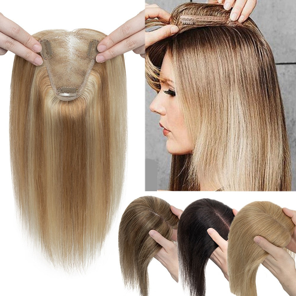 Clip-In Hair Topper Human Hair for Thin Hair Volume & Coverage