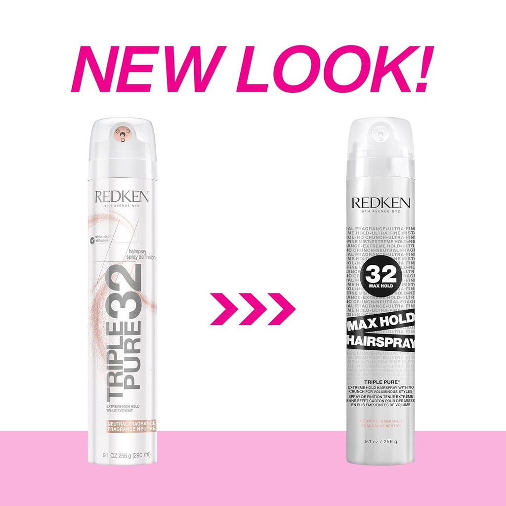 Redken Max Hold Hairspray Extreme Hold 9.1 oz Triple Pure Professional Styling