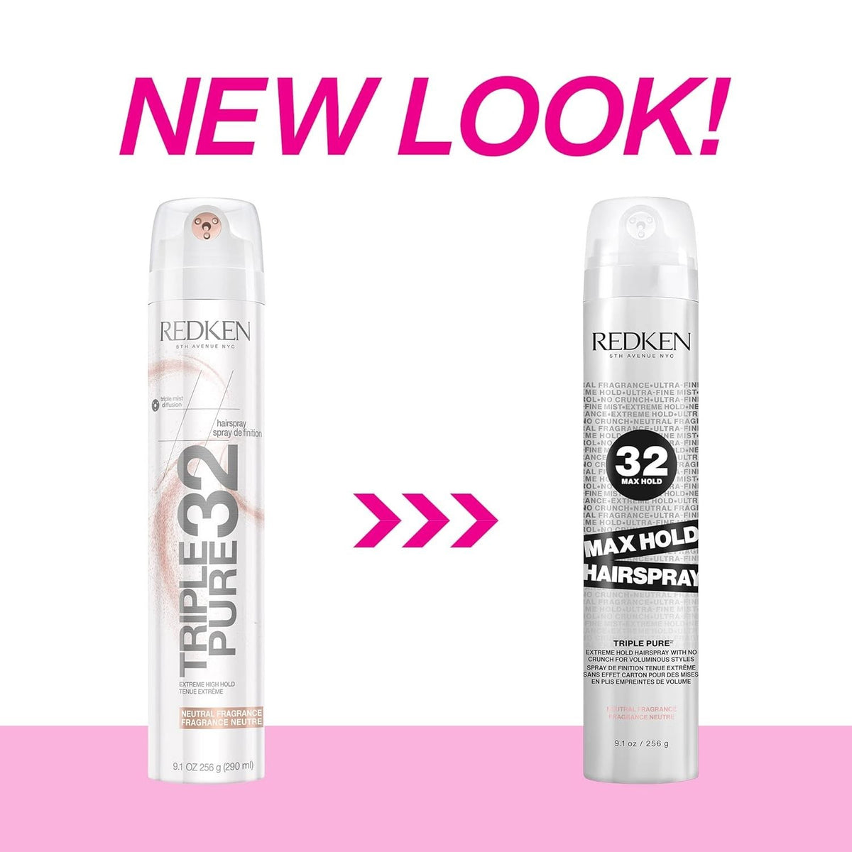 Redken Max Hold Hairspray Extreme Hold 9.1 oz Triple Pure Professional Styling