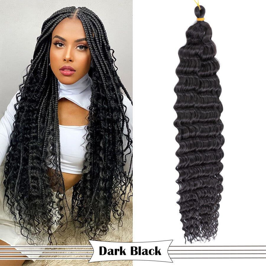 Long Boho Crochet Water Wave Braid Hair Extensions - Curly Synthetic Hair