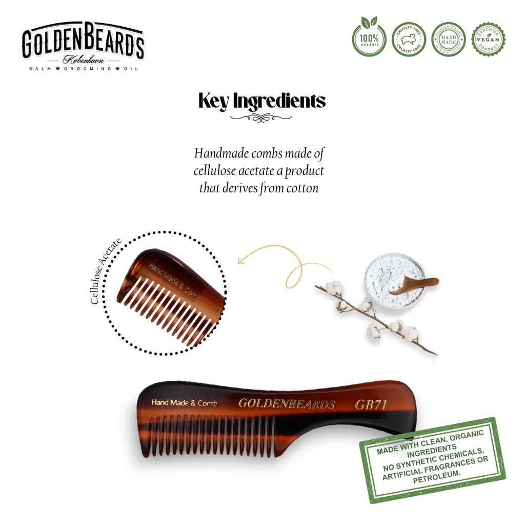 Organic Mustache Wax Kit with Comb for Styling & Taming Facial Hair