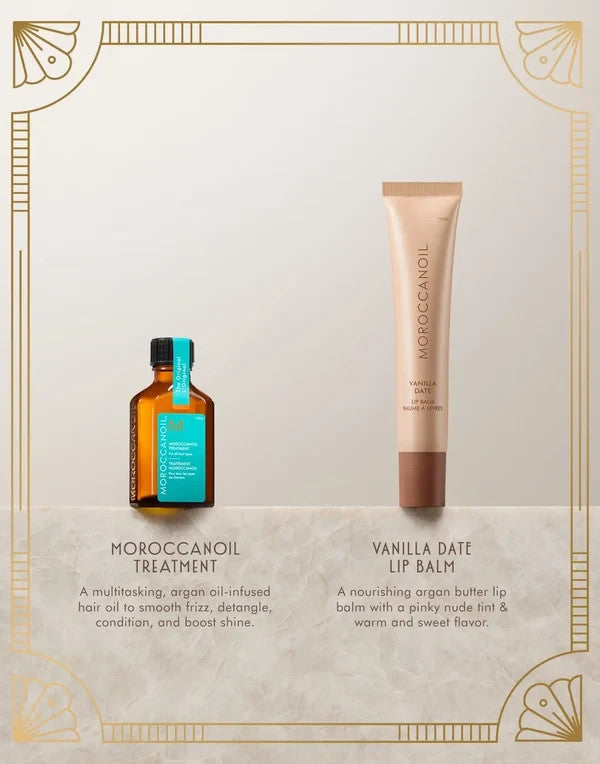 Moroccanoil Hair Treatment & Lip Balm Gift Set - Classic Oil + Vanilla Date