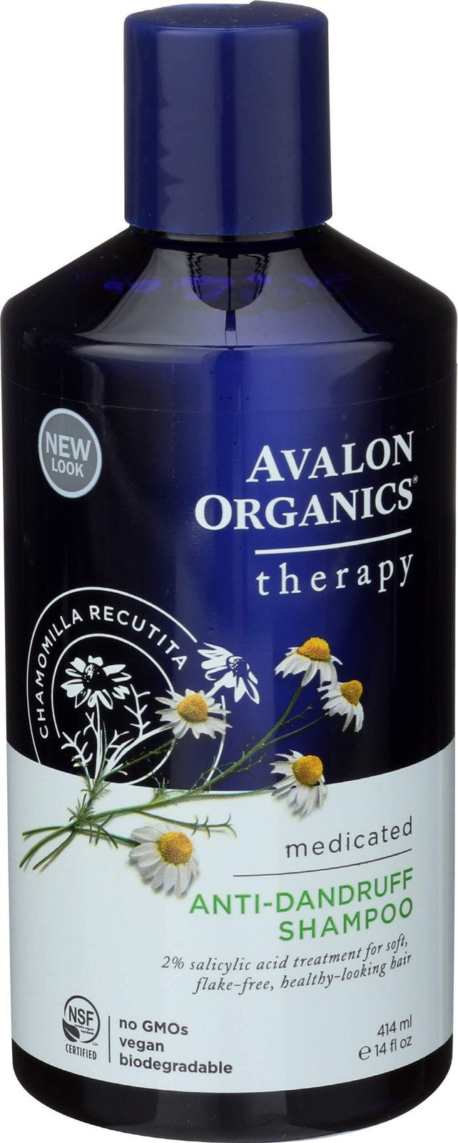 Anti-Dandruff Shampoo with Organic Botanicals - Medicated 14 Oz (2 Pack)